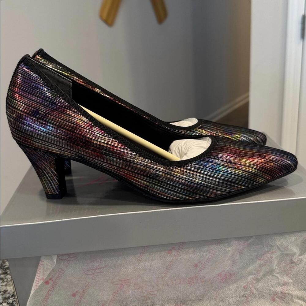 Ros Hommerson Womens Karat Leather Dress Pumps Heels 11 super slim